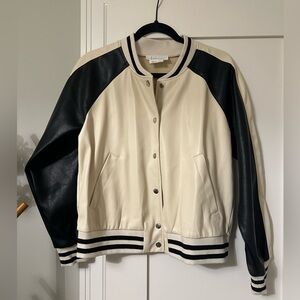 Anthropologie Faux Leather bomber jacket